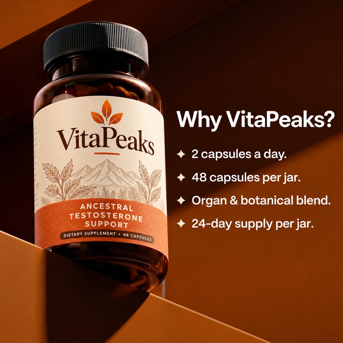 2 capsules a day, 48 capsules per jar, 24-day supply