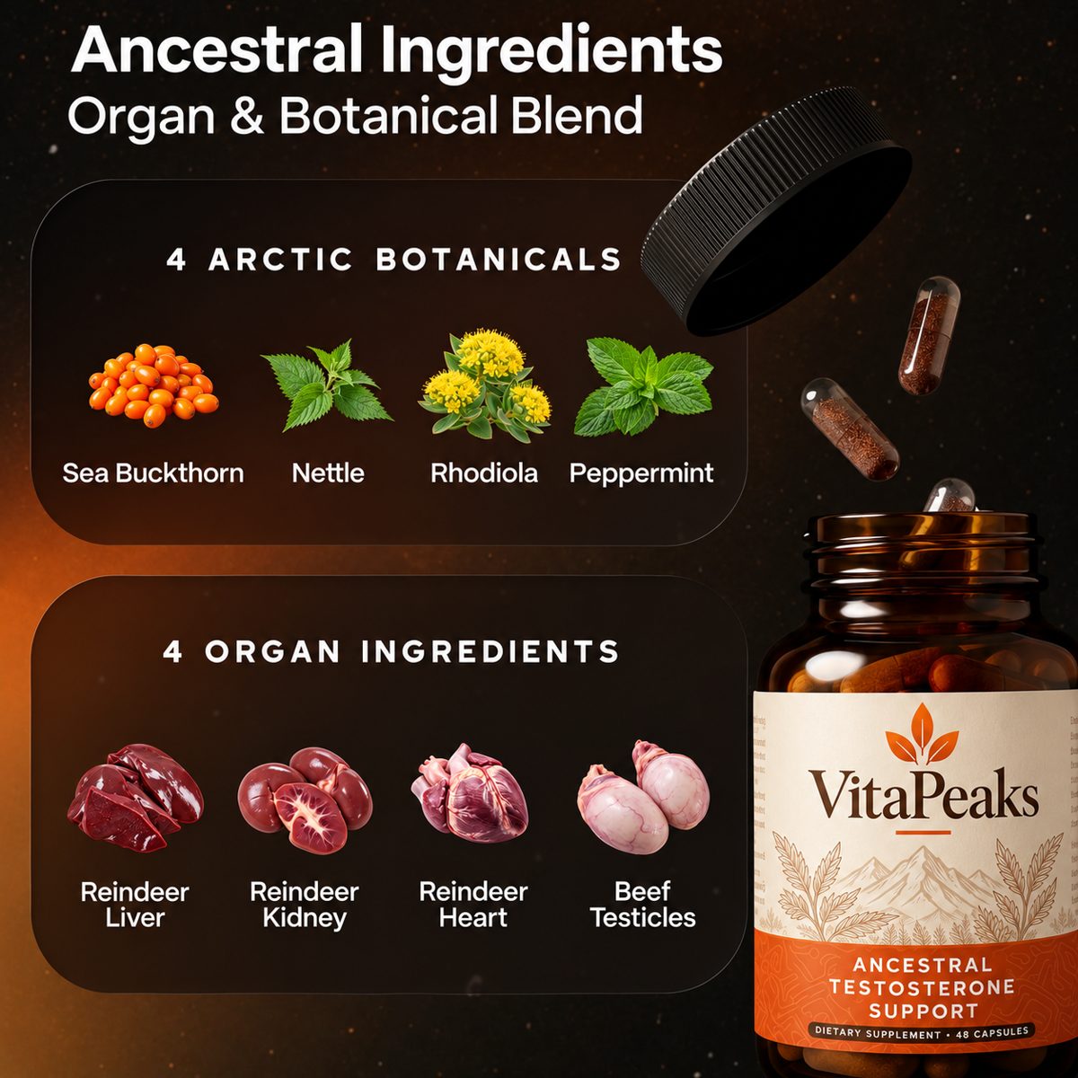 Four organs and four plant extracts