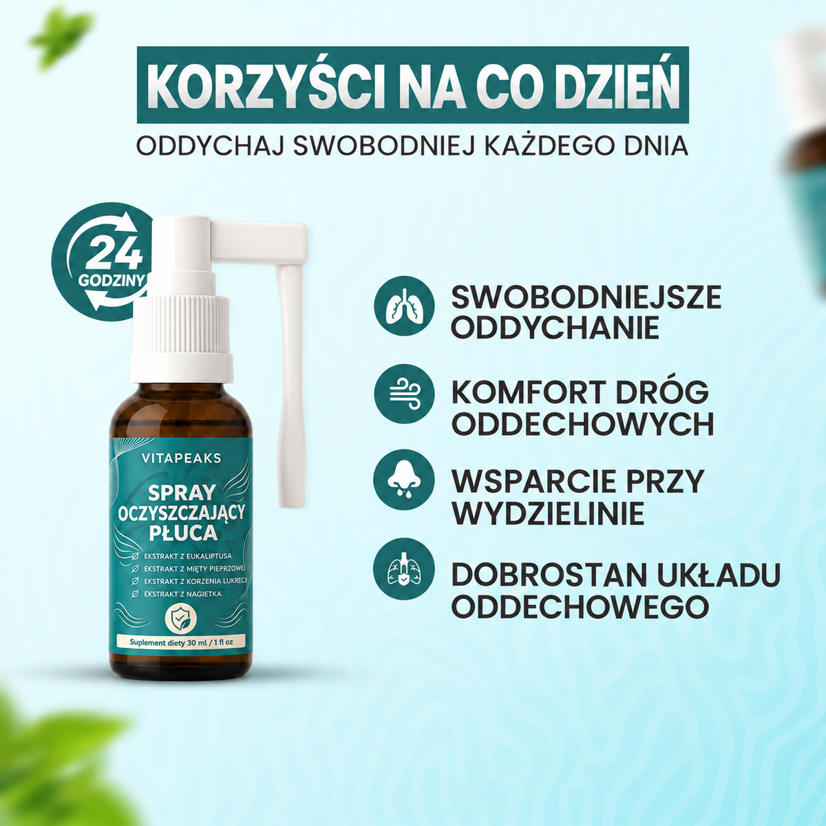 VitaPeaks Spray oczyszczający płuca