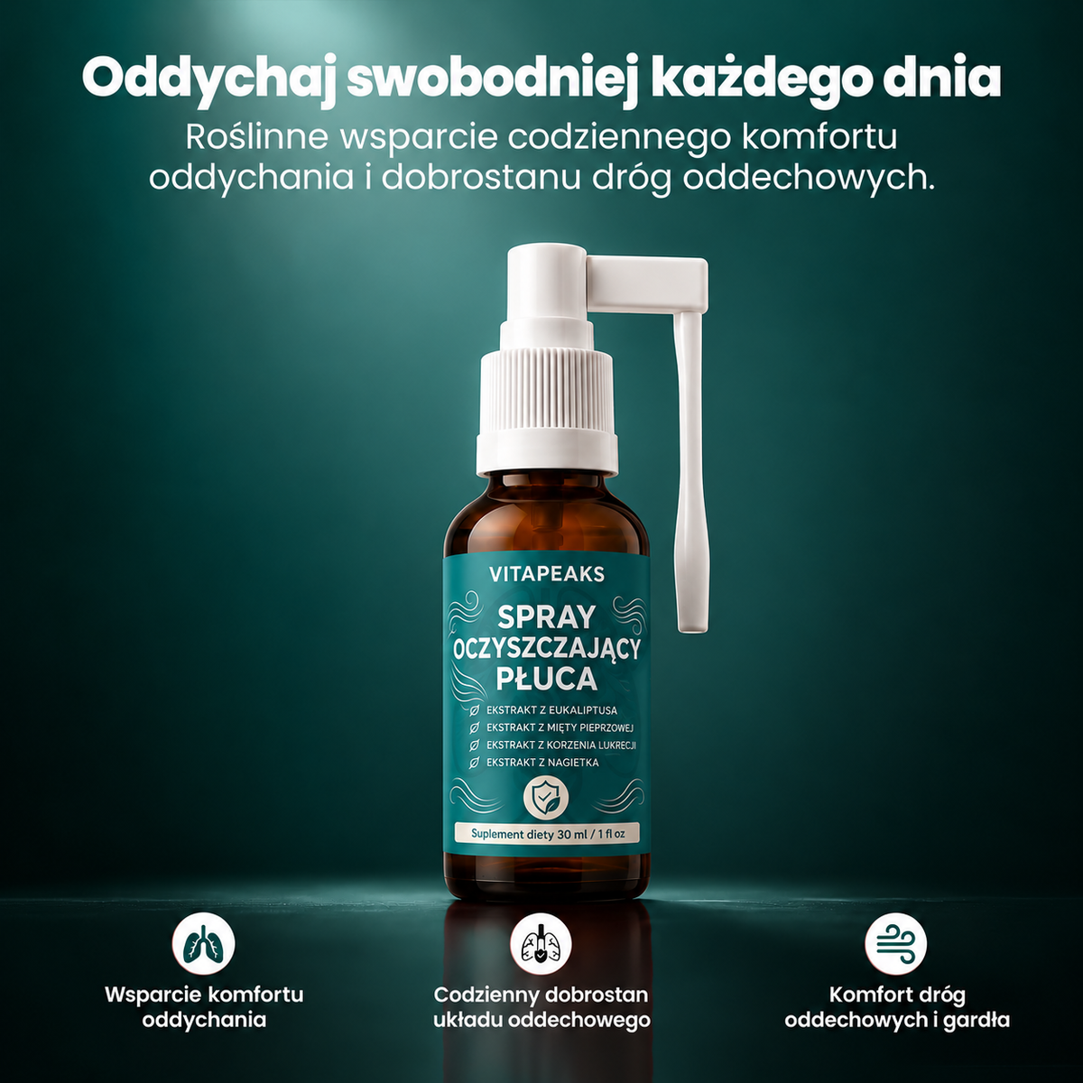 VitaPeaks Spray oczyszczający płuca